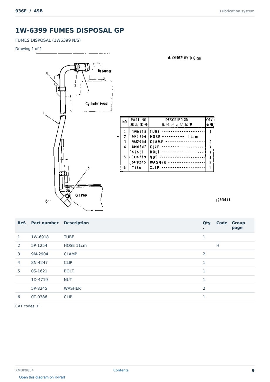 Caterpillar 936E S/N 4SB Partsbook XMBP9854 (English) - sample page 9 of 10 Caterpillar 936E S/N 4SB Partsbook XMBP9854 (English) - sample page 9 of 10