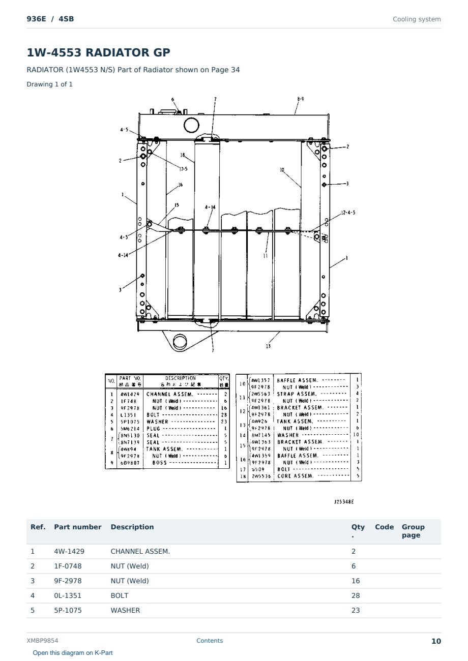 Caterpillar 936E S/N 4SB Partsbook XMBP9854 (English) - sample page 10 of 10 Caterpillar 936E S/N 4SB Partsbook XMBP9854 (English) - sample page 10 of 10