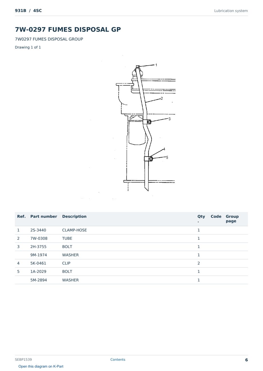 Caterpillar 931B S/N 4SC Partsbook SEBP1539 (English) - sample page 6 of 10 Caterpillar 931B S/N 4SC Partsbook SEBP1539 (English) - sample page 6 of 10