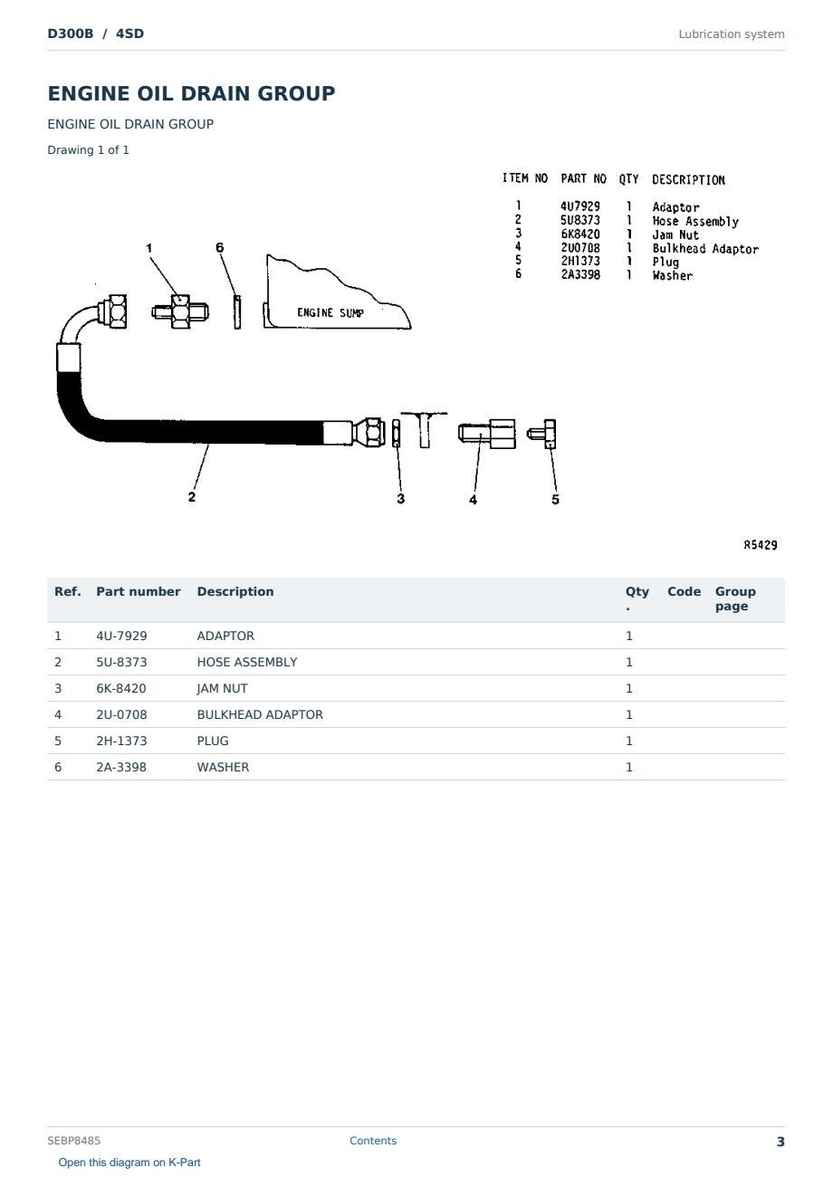 Caterpillar D300B S/N 4SD Partsbook SEBP8485 (English) - sample page 3 of 10 Caterpillar D300B S/N 4SD Partsbook SEBP8485 (English) - sample page 3 of 10