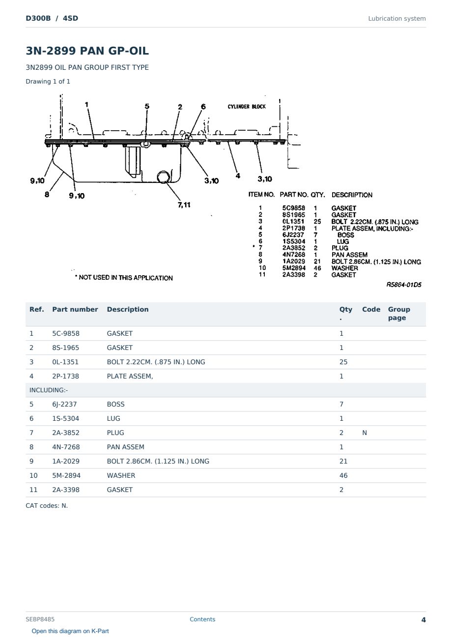 Caterpillar D300B S/N 4SD Partsbook SEBP8485 (English) - sample page 4 of 10 Caterpillar D300B S/N 4SD Partsbook SEBP8485 (English) - sample page 4 of 10