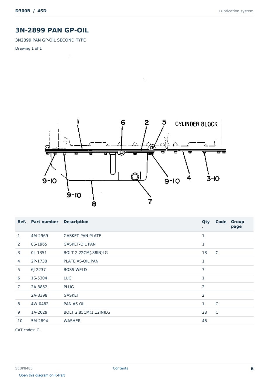 Caterpillar D300B S/N 4SD Partsbook SEBP8485 (English) - sample page 6 of 10 Caterpillar D300B S/N 4SD Partsbook SEBP8485 (English) - sample page 6 of 10