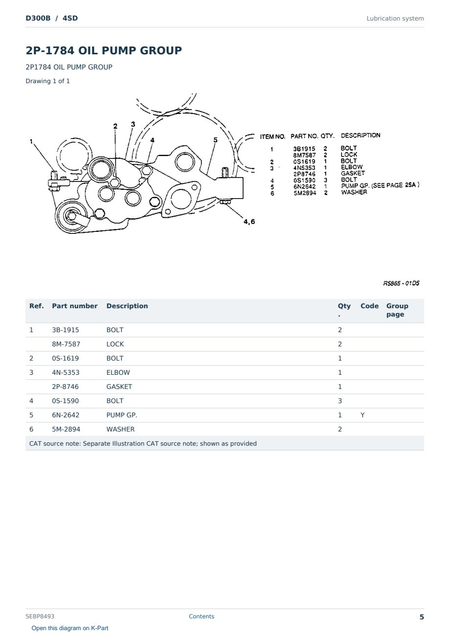 Caterpillar D300B S/N 4SD Partsbook SEBP8493 (English) - sample page 5 of 10 Caterpillar D300B S/N 4SD Partsbook SEBP8493 (English) - sample page 5 of 10
