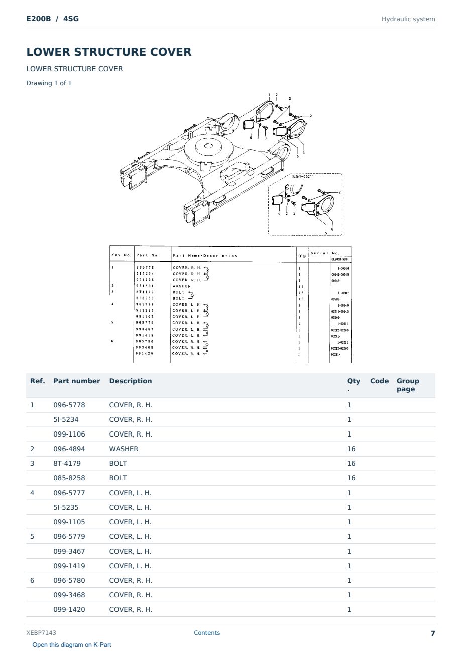 Caterpillar E200B S/N 4SG Partsbook XEBP7143 (English) - sample page 7 of 10 Caterpillar E200B S/N 4SG Partsbook XEBP7143 (English) - sample page 7 of 10