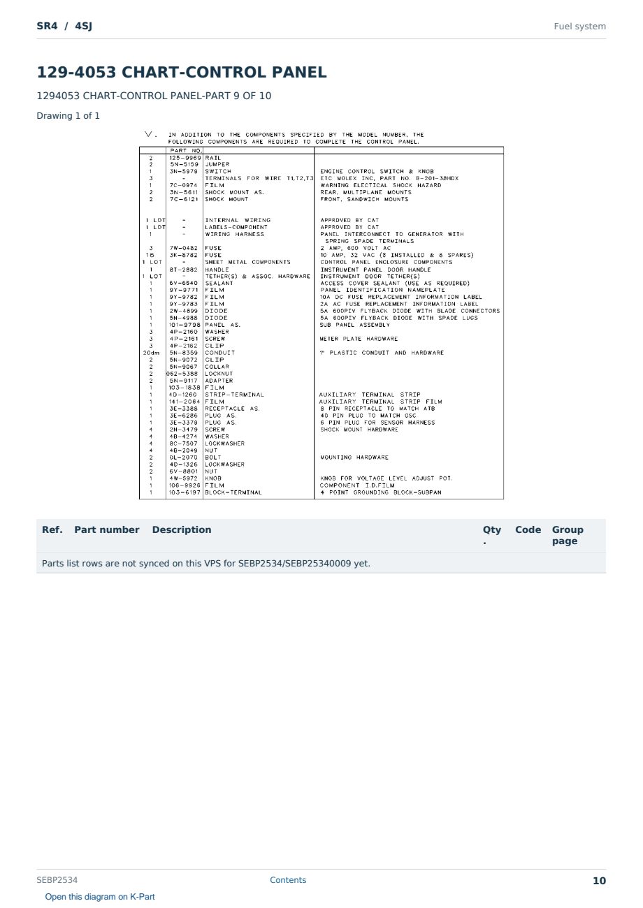 Caterpillar SR4 S/N 4SJ Partsbook SEBP2534 (English) - sample page 10 of 10 Caterpillar SR4 S/N 4SJ Partsbook SEBP2534 (English) - sample page 10 of 10