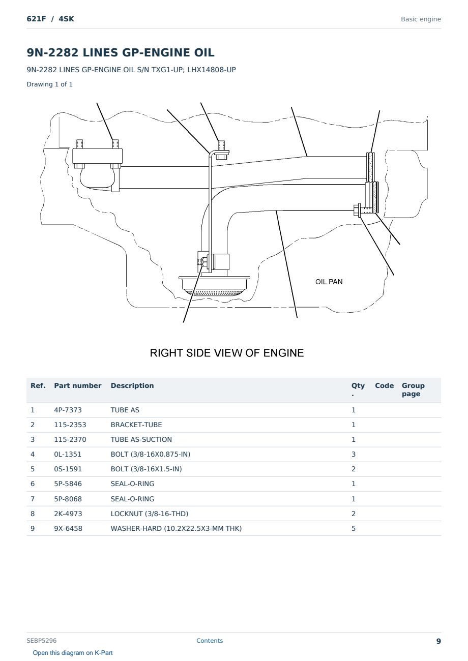Caterpillar 621F S/N 4SK Partsbook SEBP5296 (English) - sample page 9 of 10 Caterpillar 621F S/N 4SK Partsbook SEBP5296 (English) - sample page 9 of 10