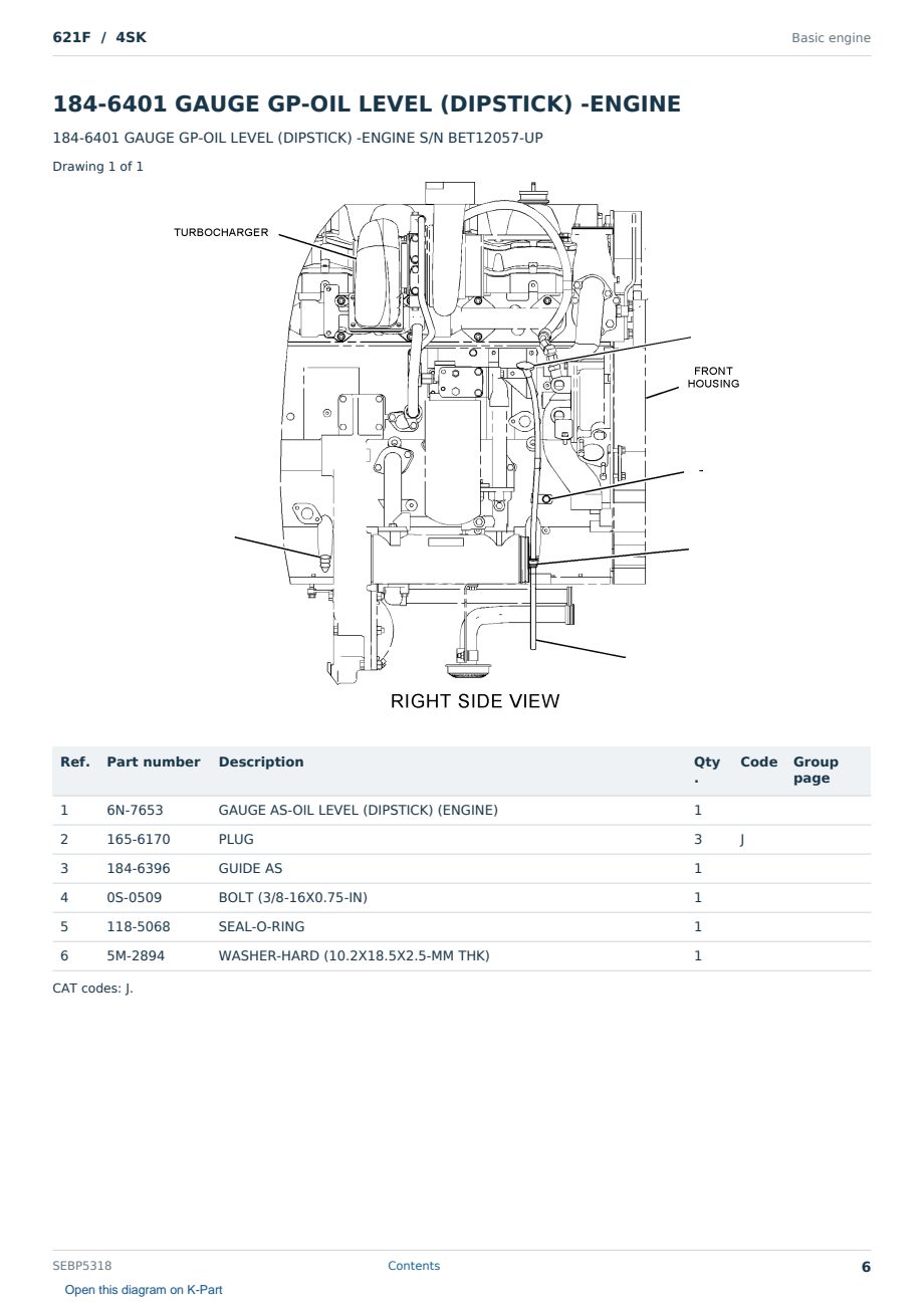 Caterpillar 621F S/N 4SK Partsbook SEBP5318 (English) - sample page 6 of 10 Caterpillar 621F S/N 4SK Partsbook SEBP5318 (English) - sample page 6 of 10