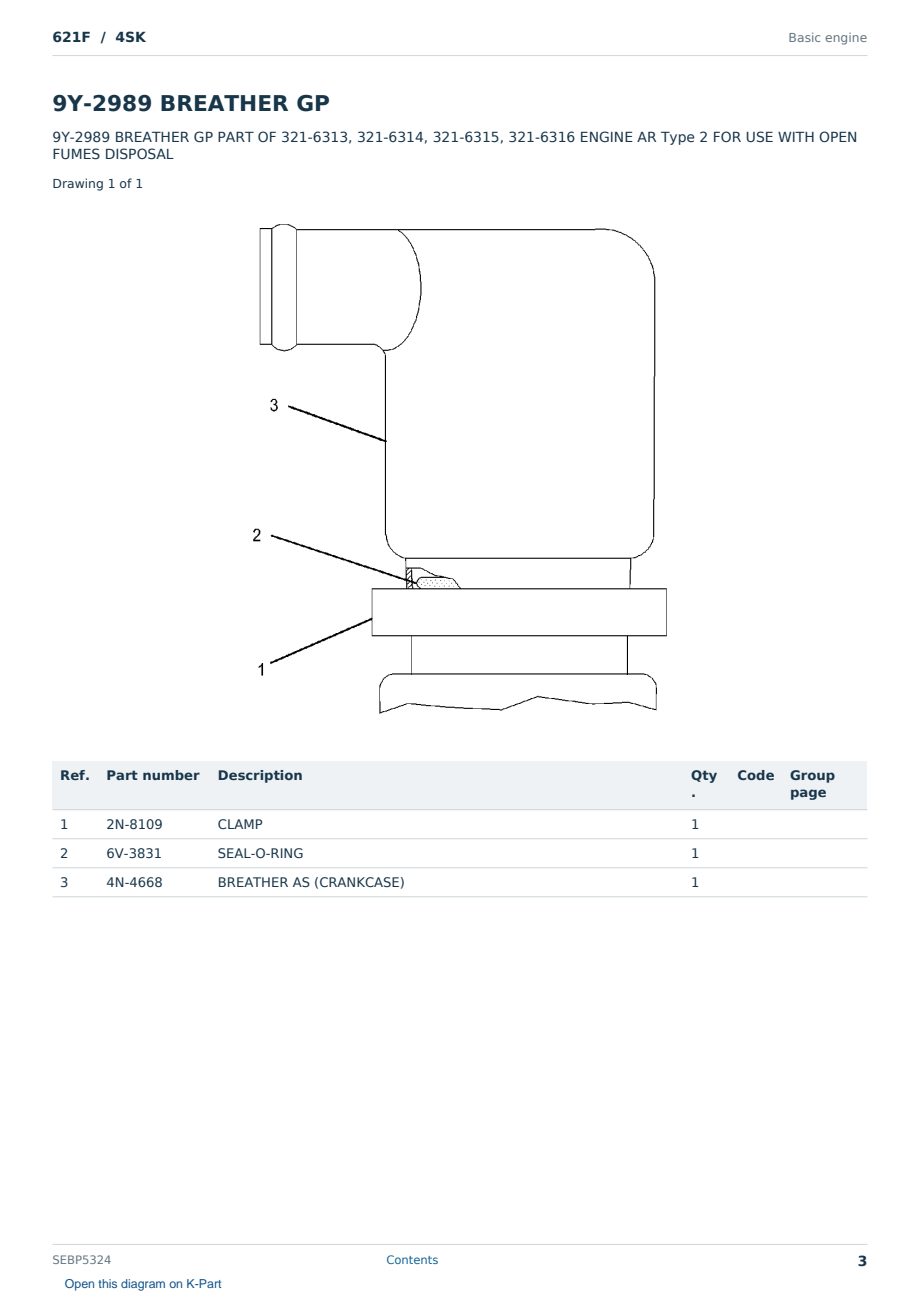Caterpillar 621F S/N 4SK Partsbook SEBP5324 (English) - sample page 3 of 10 Caterpillar 621F S/N 4SK Partsbook SEBP5324 (English) - sample page 3 of 10