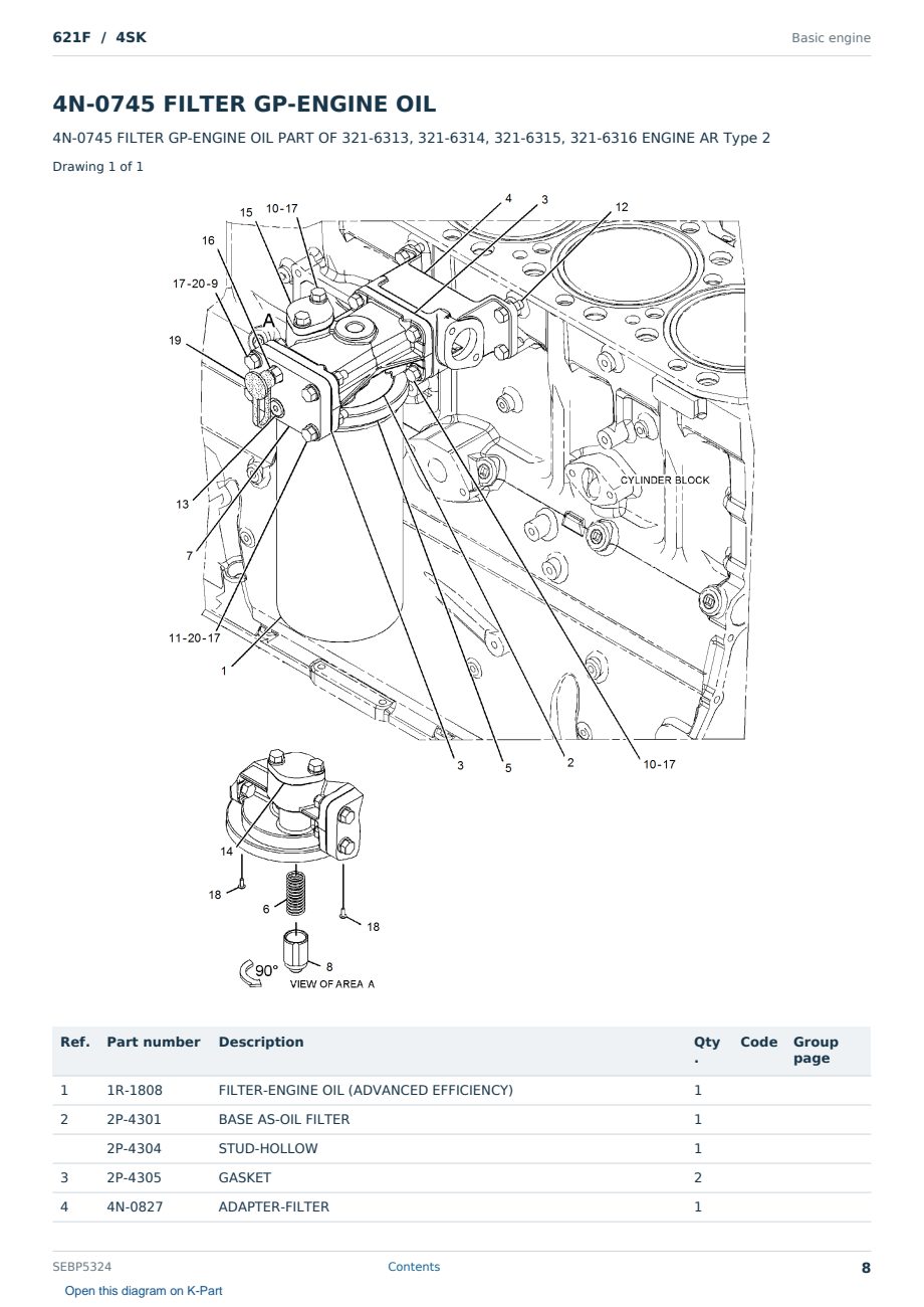 Caterpillar 621F S/N 4SK Partsbook SEBP5324 (English) - sample page 8 of 10 Caterpillar 621F S/N 4SK Partsbook SEBP5324 (English) - sample page 8 of 10