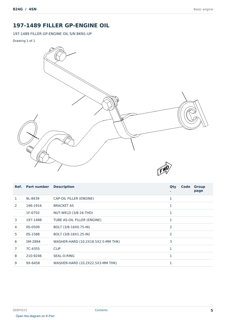 Caterpillar 824G S/N 4SN Partsbook SEBP5531 (English) - sample page 5 of 10 Caterpillar 824G S/N 4SN Partsbook SEBP5531 (English) - sample page 5 of 10