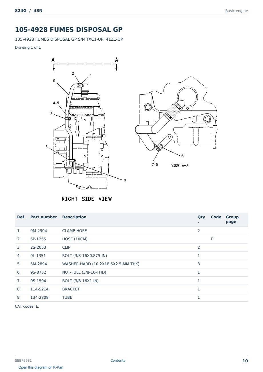 Caterpillar 824G S/N 4SN Partsbook SEBP5531 (English) - sample page 10 of 10 Caterpillar 824G S/N 4SN Partsbook SEBP5531 (English) - sample page 10 of 10