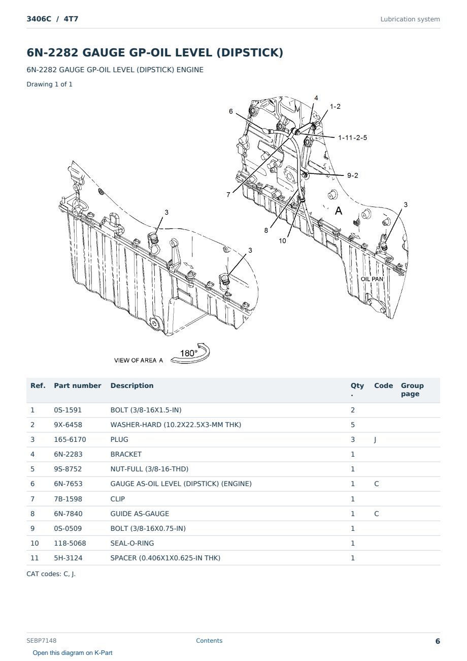 Caterpillar 3406C S/N 4T7 Partsbook SEBP7148 (English) - sample page 6 of 10 Caterpillar 3406C S/N 4T7 Partsbook SEBP7148 (English) - sample page 6 of 10
