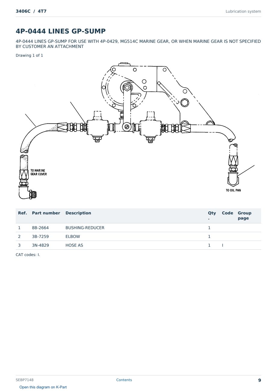 Caterpillar 3406C S/N 4T7 Partsbook SEBP7148 (English) - sample page 9 of 10 Caterpillar 3406C S/N 4T7 Partsbook SEBP7148 (English) - sample page 9 of 10