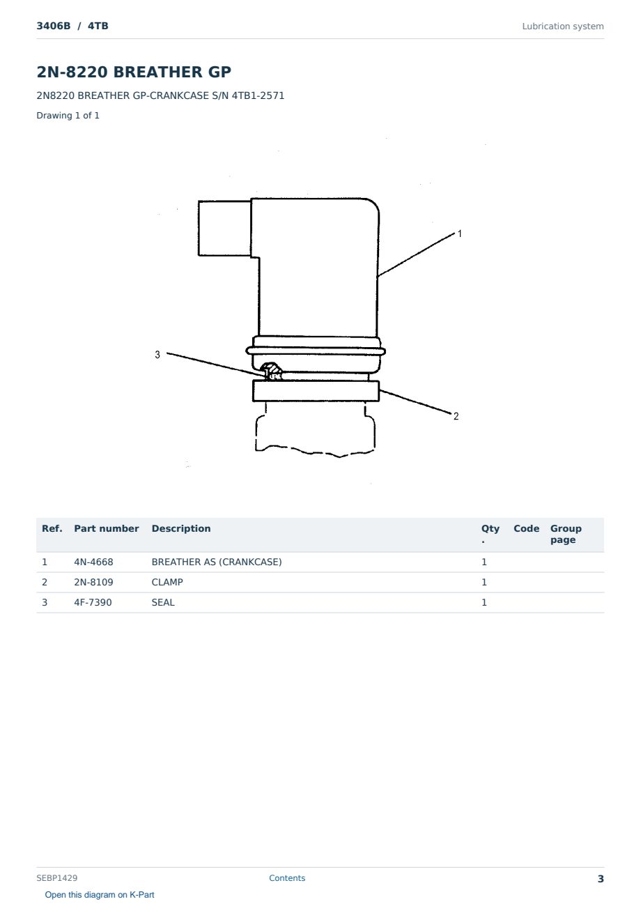 Caterpillar 3406B S/N 4TB Partsbook SEBP1429 (English) - sample page 3 of 10 Caterpillar 3406B S/N 4TB Partsbook SEBP1429 (English) - sample page 3 of 10