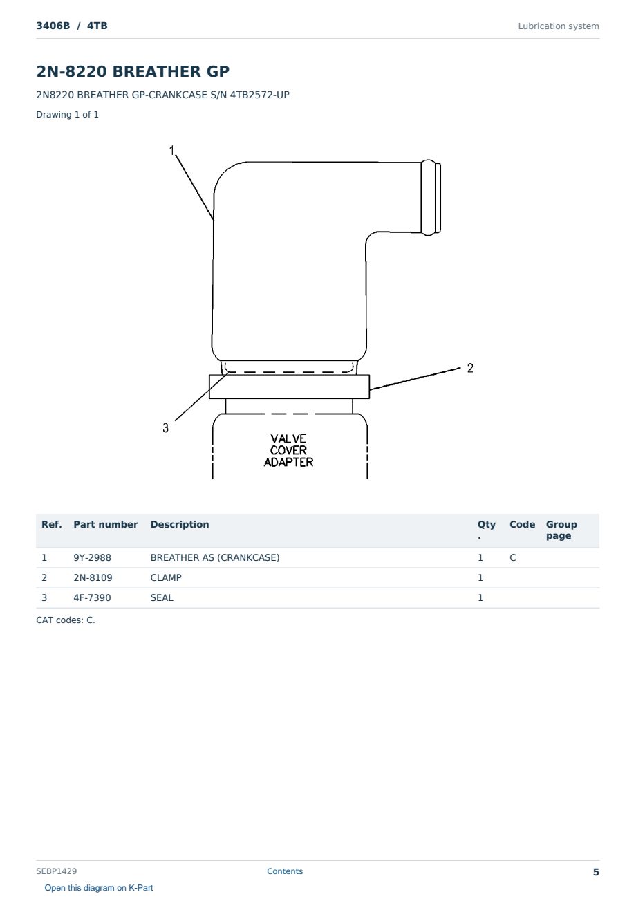 Caterpillar 3406B S/N 4TB Partsbook SEBP1429 (English) - sample page 5 of 10 Caterpillar 3406B S/N 4TB Partsbook SEBP1429 (English) - sample page 5 of 10