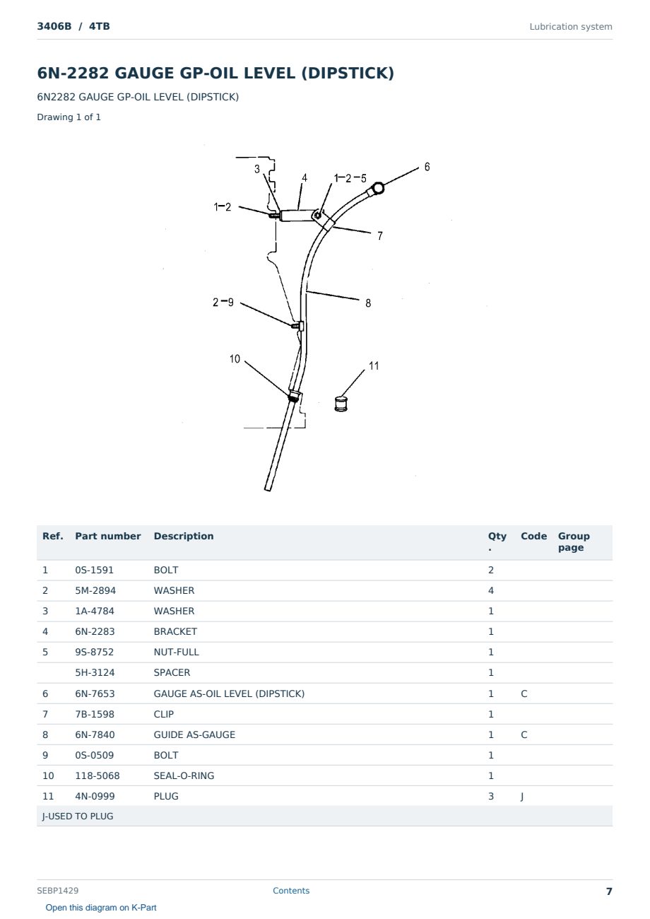 Caterpillar 3406B S/N 4TB Partsbook SEBP1429 (English) - sample page 7 of 10 Caterpillar 3406B S/N 4TB Partsbook SEBP1429 (English) - sample page 7 of 10