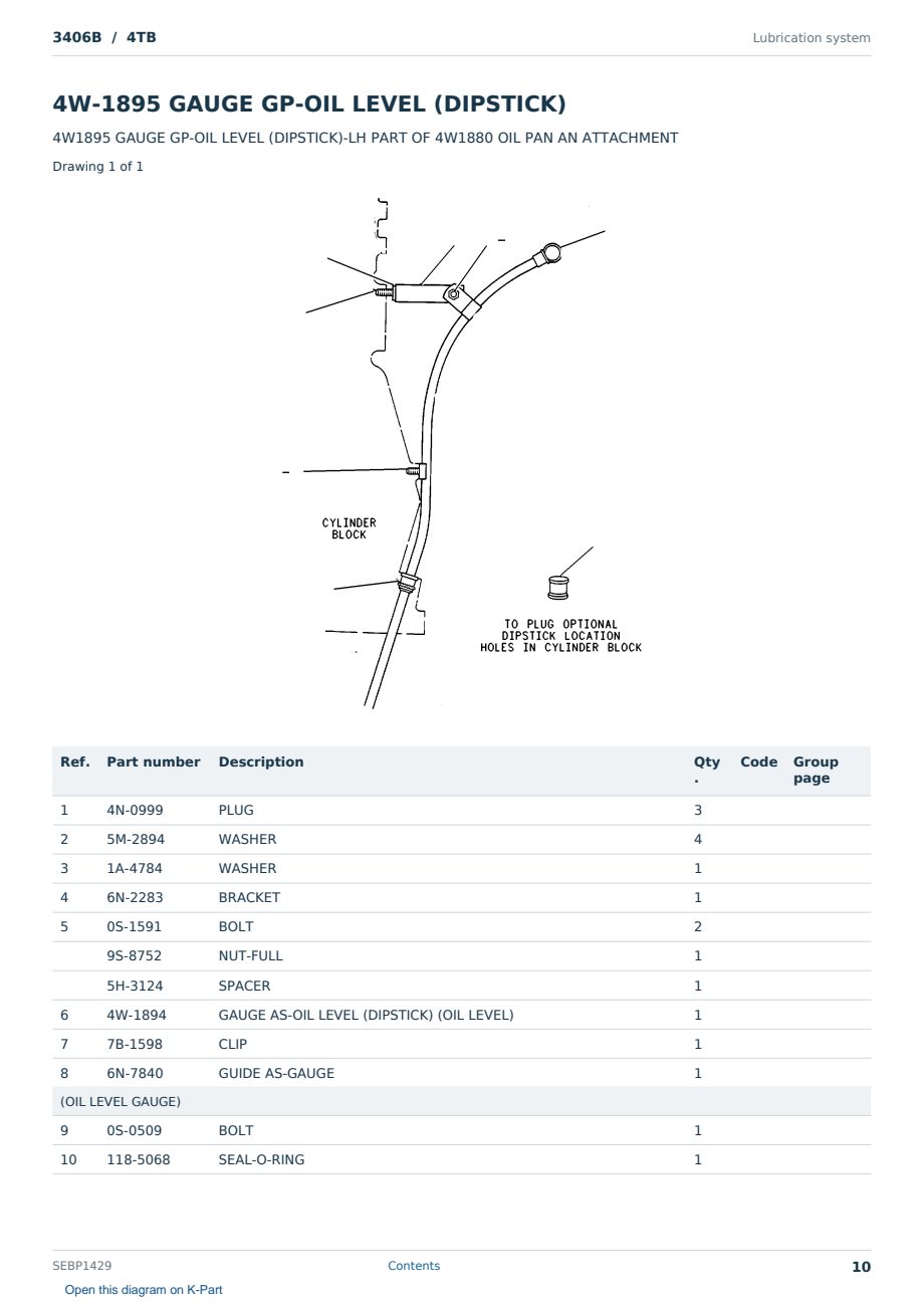 Caterpillar 3406B S/N 4TB Partsbook SEBP1429 (English) - sample page 10 of 10 Caterpillar 3406B S/N 4TB Partsbook SEBP1429 (English) - sample page 10 of 10