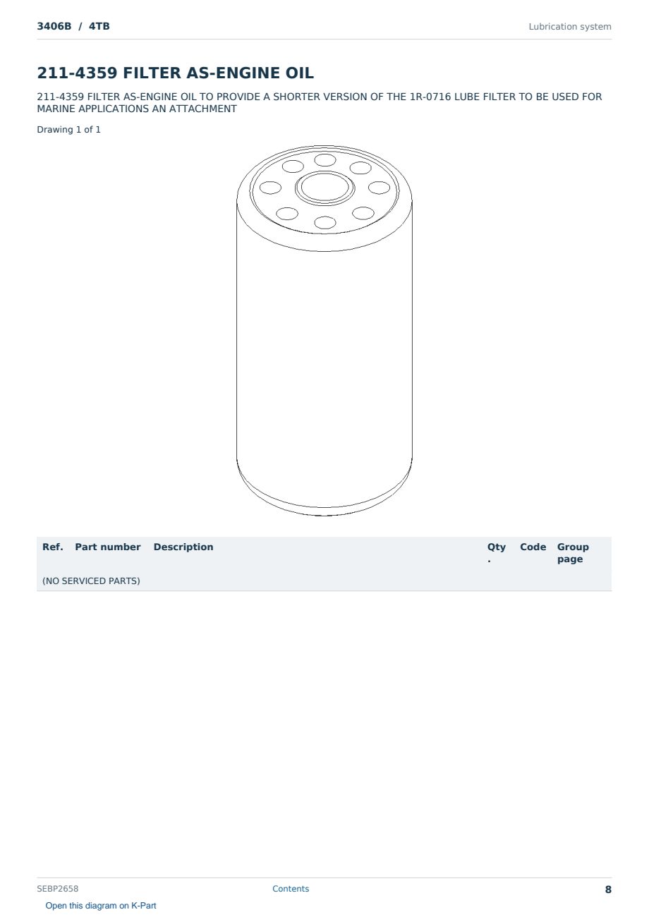 Caterpillar 3406B S/N 4TB Partsbook SEBP2658 (English) - sample page 8 of 10 Caterpillar 3406B S/N 4TB Partsbook SEBP2658 (English) - sample page 8 of 10