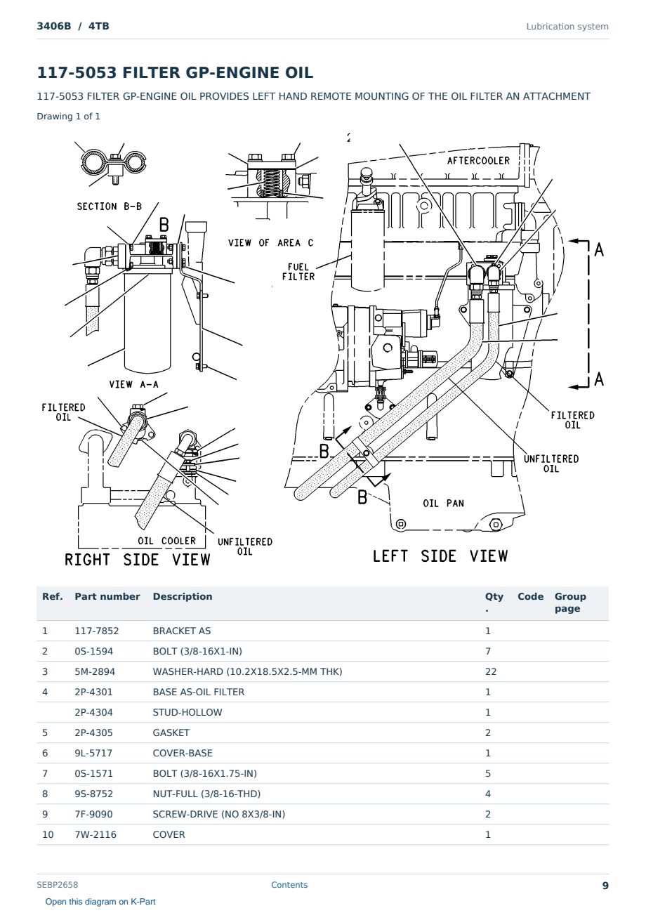 Caterpillar 3406B S/N 4TB Partsbook SEBP2658 (English) - sample page 9 of 10 Caterpillar 3406B S/N 4TB Partsbook SEBP2658 (English) - sample page 9 of 10
