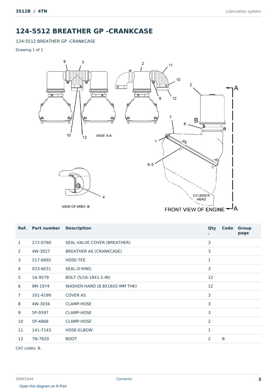 Caterpillar 3512B S/N 4TN Partsbook SEBP2444 (English) - sample page 3 of 10 Caterpillar 3512B S/N 4TN Partsbook SEBP2444 (English) - sample page 3 of 10