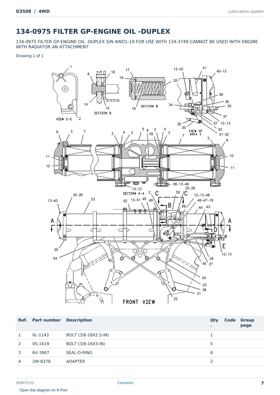 Caterpillar G3508 S/N 4WD Partsbook SEBP2233 (English) - sample page 7 of 10 Caterpillar G3508 S/N 4WD Partsbook SEBP2233 (English) - sample page 7 of 10