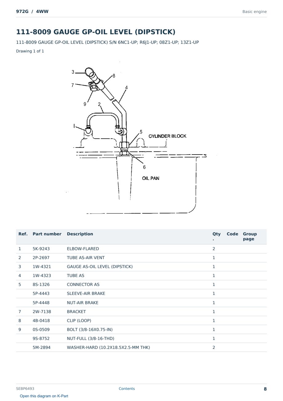 Caterpillar 972G S/N 4WW Partsbook SEBP6493 (English) - sample page 8 of 10 Caterpillar 972G S/N 4WW Partsbook SEBP6493 (English) - sample page 8 of 10