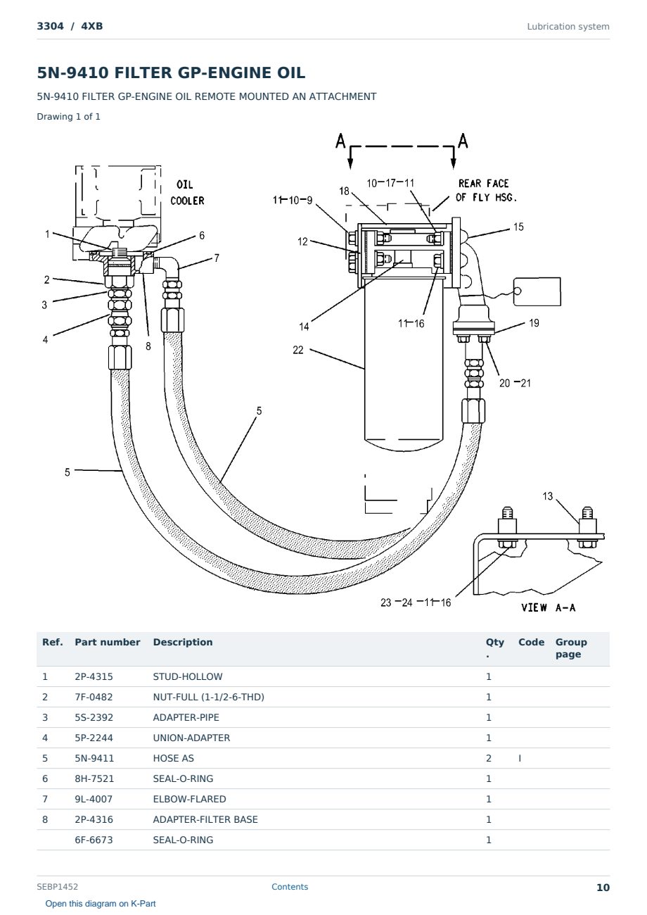 Caterpillar 3304 S/N 4XB Partsbook SEBP1452 (English) - sample page 10 of 10 Caterpillar 3304 S/N 4XB Partsbook SEBP1452 (English) - sample page 10 of 10