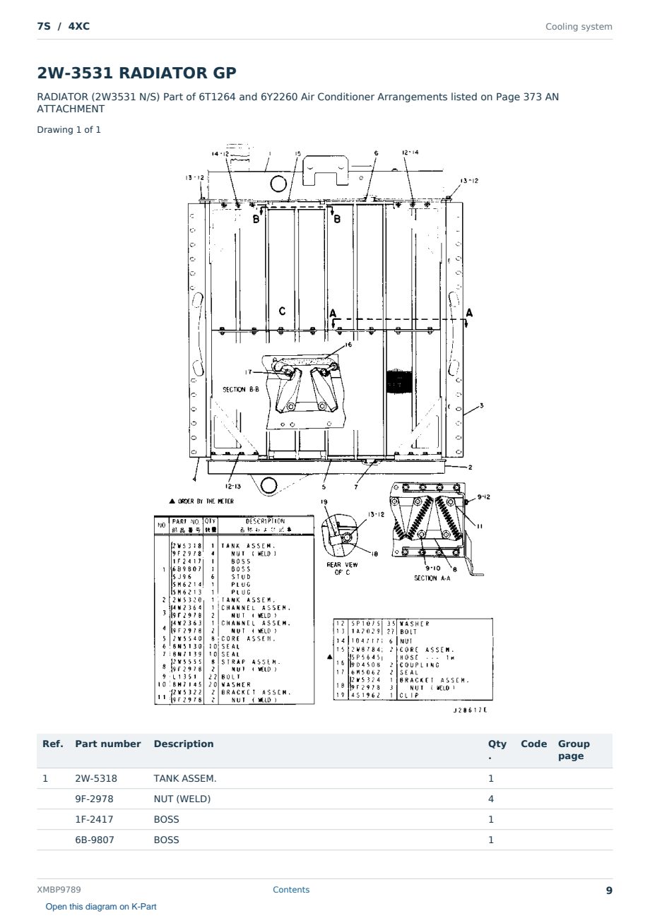 Caterpillar 7S S/N 4XC Partsbook XMBP9789 (English) - sample page 9 of 10 Caterpillar 7S S/N 4XC Partsbook XMBP9789 (English) - sample page 9 of 10