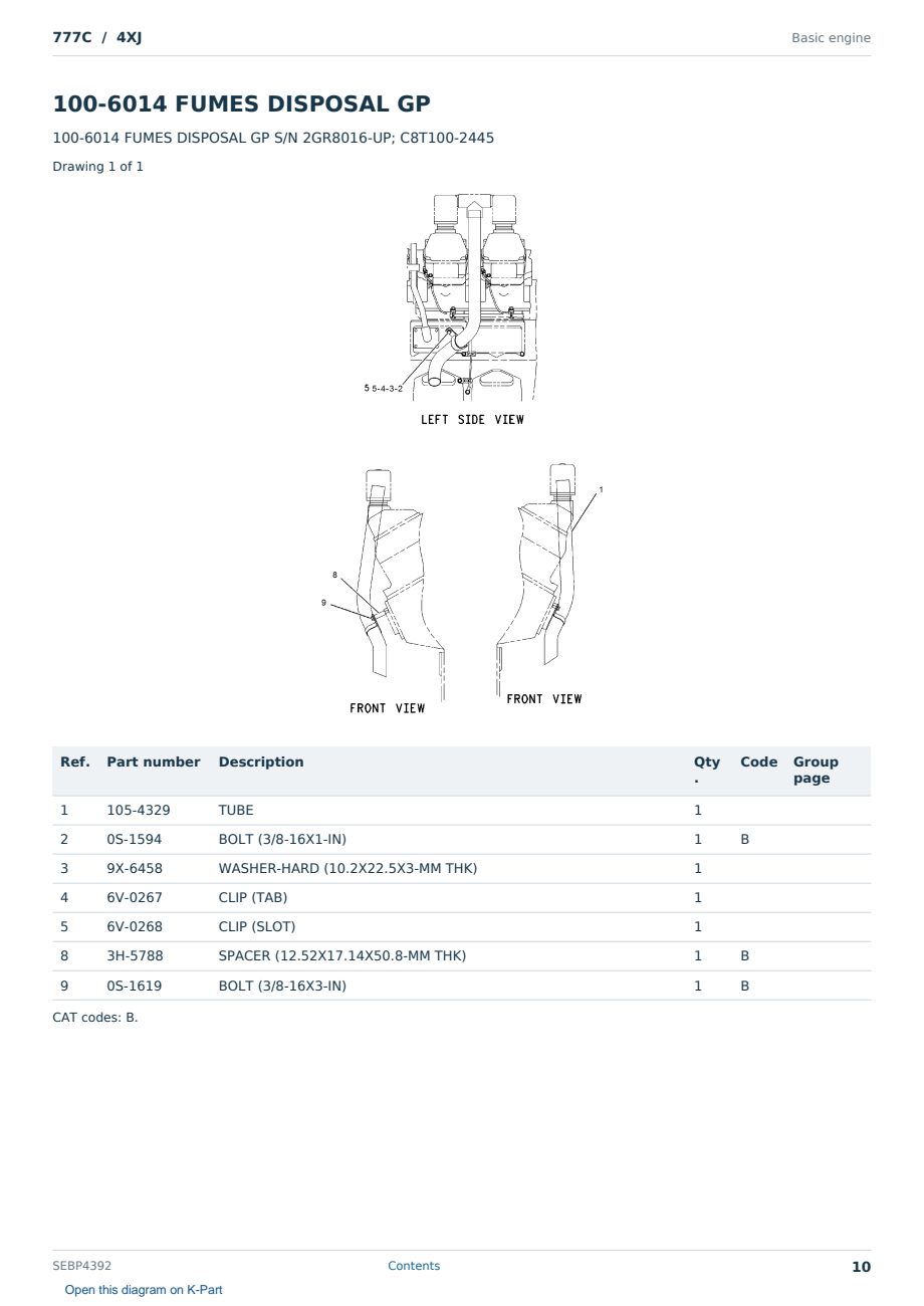 Caterpillar 777C S/N 4XJ Partsbook SEBP4392 (English) - sample page 10 of 10 Caterpillar 777C S/N 4XJ Partsbook SEBP4392 (English) - sample page 10 of 10