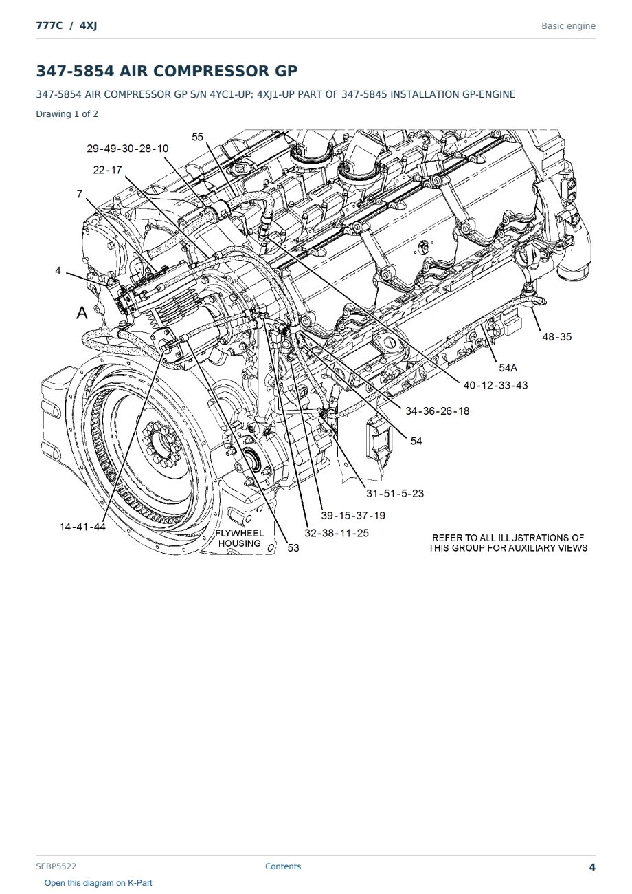 Caterpillar 777C S/N 4XJ Partsbook SEBP5522 (English) - sample page 4 of 10 Caterpillar 777C S/N 4XJ Partsbook SEBP5522 (English) - sample page 4 of 10