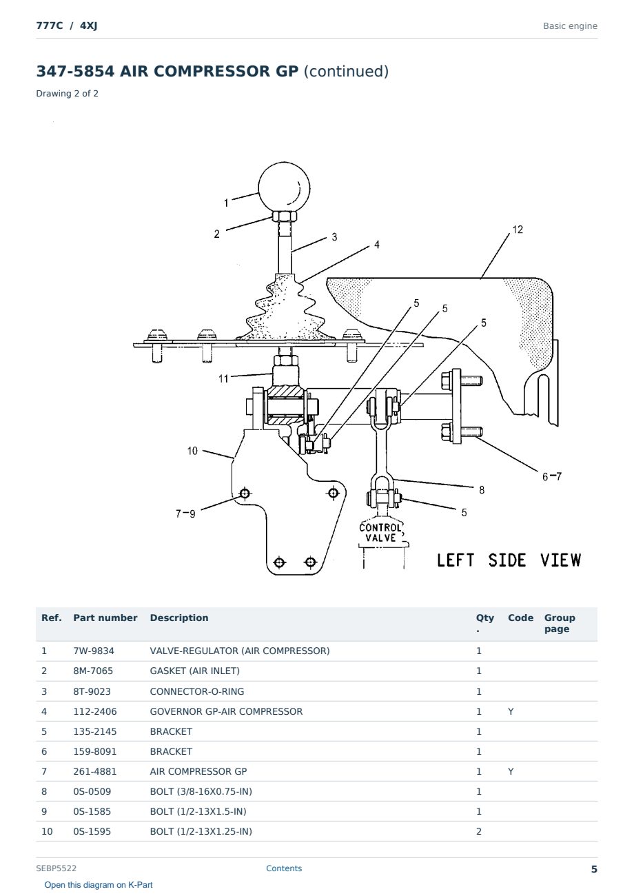 Caterpillar 777C S/N 4XJ Partsbook SEBP5522 (English) - sample page 5 of 10 Caterpillar 777C S/N 4XJ Partsbook SEBP5522 (English) - sample page 5 of 10