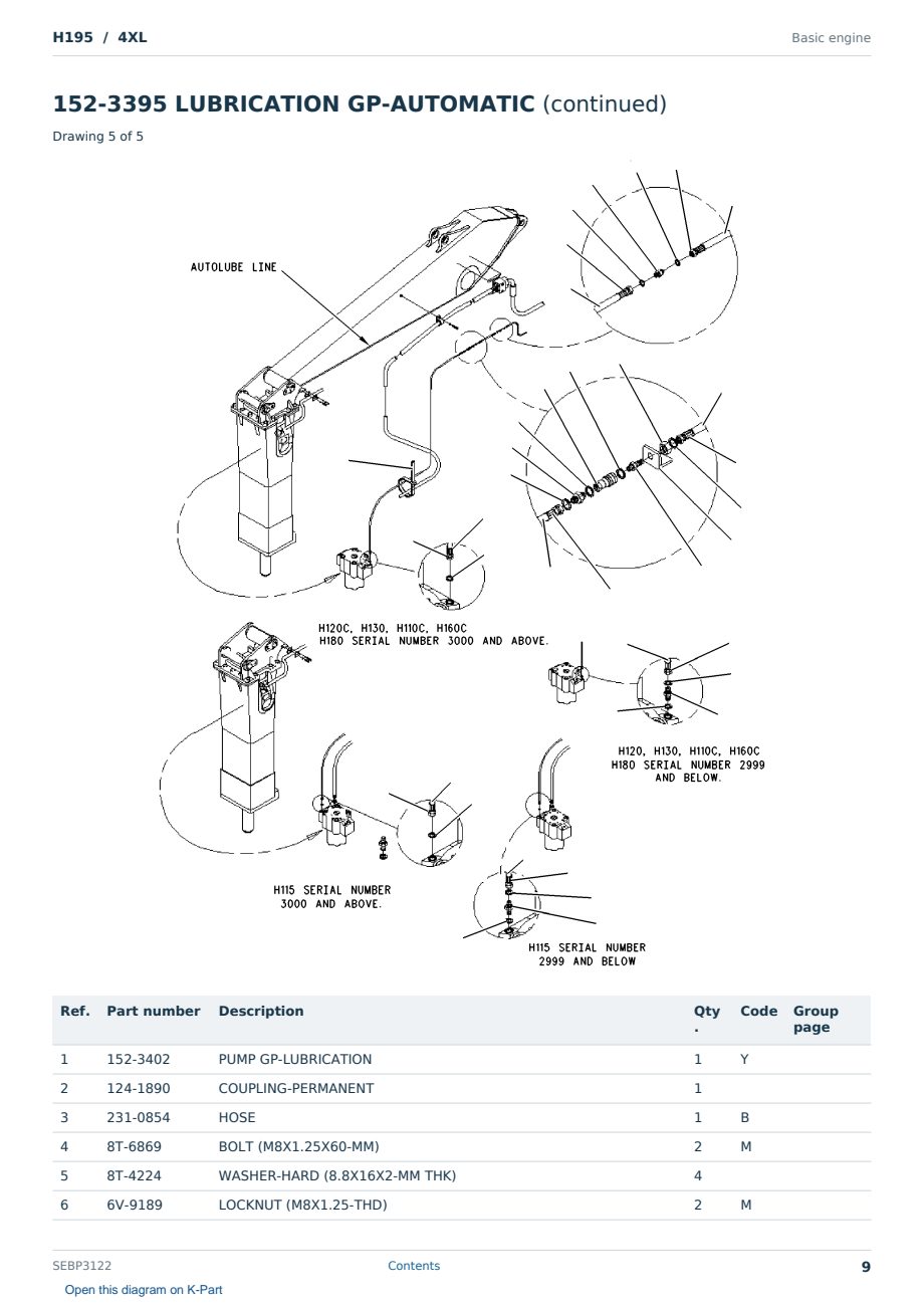 Caterpillar H195 S/N 4XL Partsbook SEBP3122 (English) - sample page 9 of 10 Caterpillar H195 S/N 4XL Partsbook SEBP3122 (English) - sample page 9 of 10