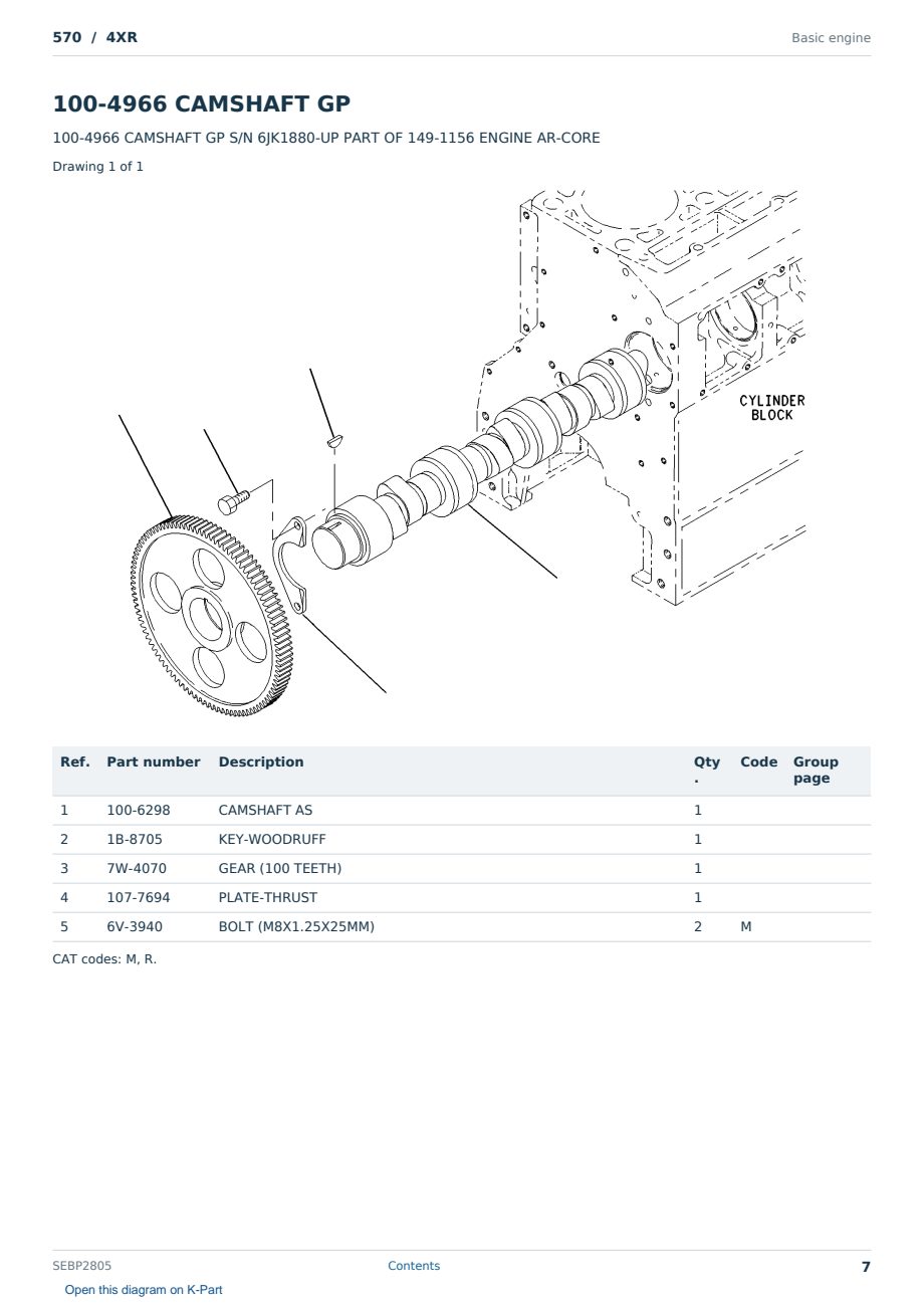 Caterpillar 570 S/N 4XR Partsbook SEBP2805 (English) - sample page 7 of 10 Caterpillar 570 S/N 4XR Partsbook SEBP2805 (English) - sample page 7 of 10