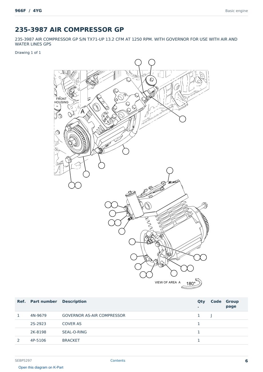 Caterpillar 966F S/N 4YG Partsbook SEBP5297 (English) - sample page 6 of 10 Caterpillar 966F S/N 4YG Partsbook SEBP5297 (English) - sample page 6 of 10