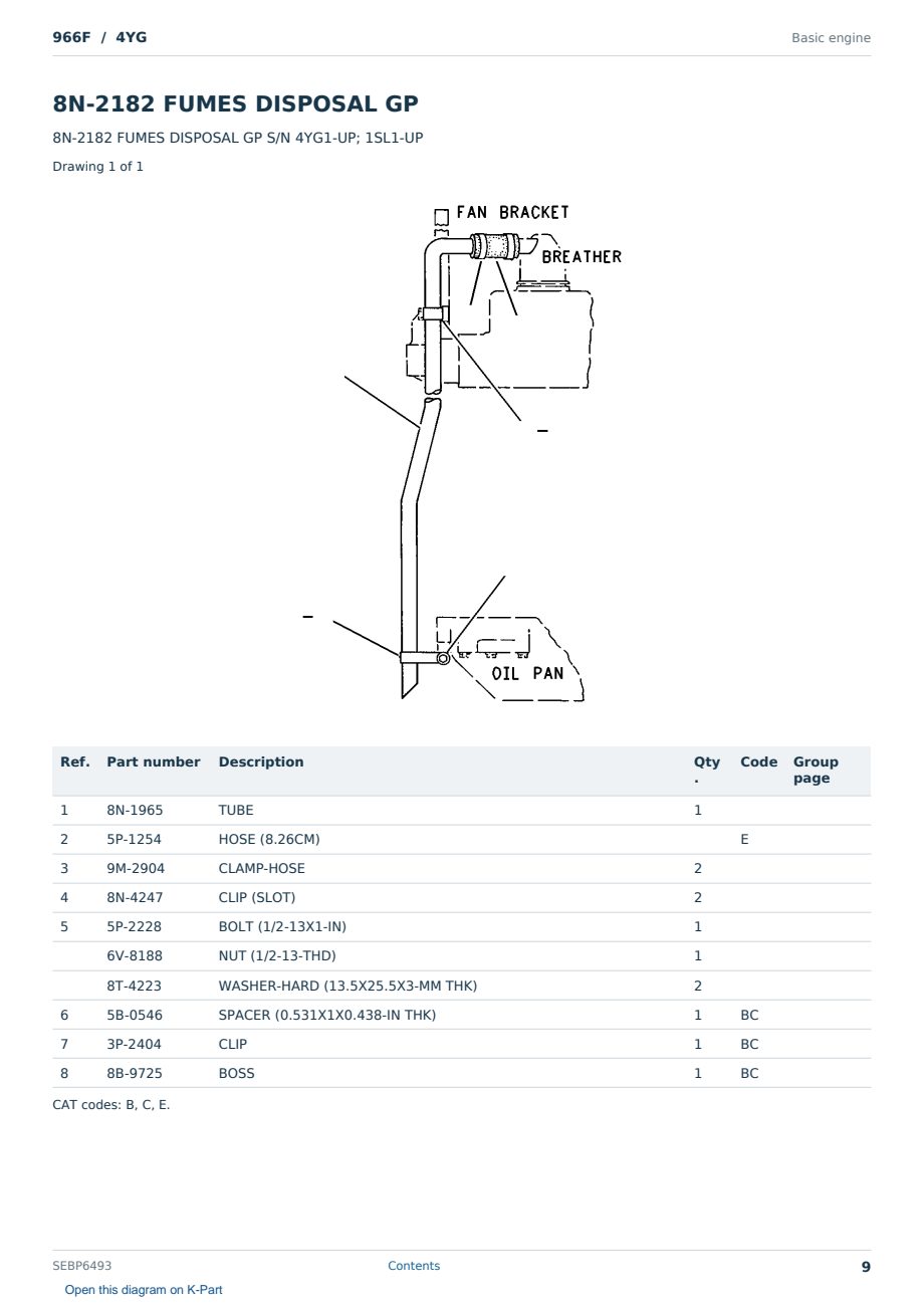 Caterpillar 966F S/N 4YG Partsbook SEBP6493 (English) - sample page 9 of 10 Caterpillar 966F S/N 4YG Partsbook SEBP6493 (English) - sample page 9 of 10