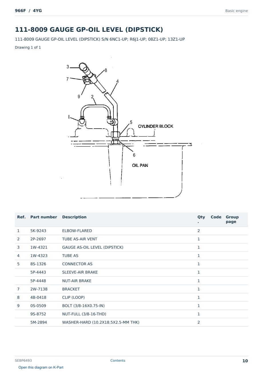Caterpillar 966F S/N 4YG Partsbook SEBP6493 (English) - sample page 10 of 10 Caterpillar 966F S/N 4YG Partsbook SEBP6493 (English) - sample page 10 of 10