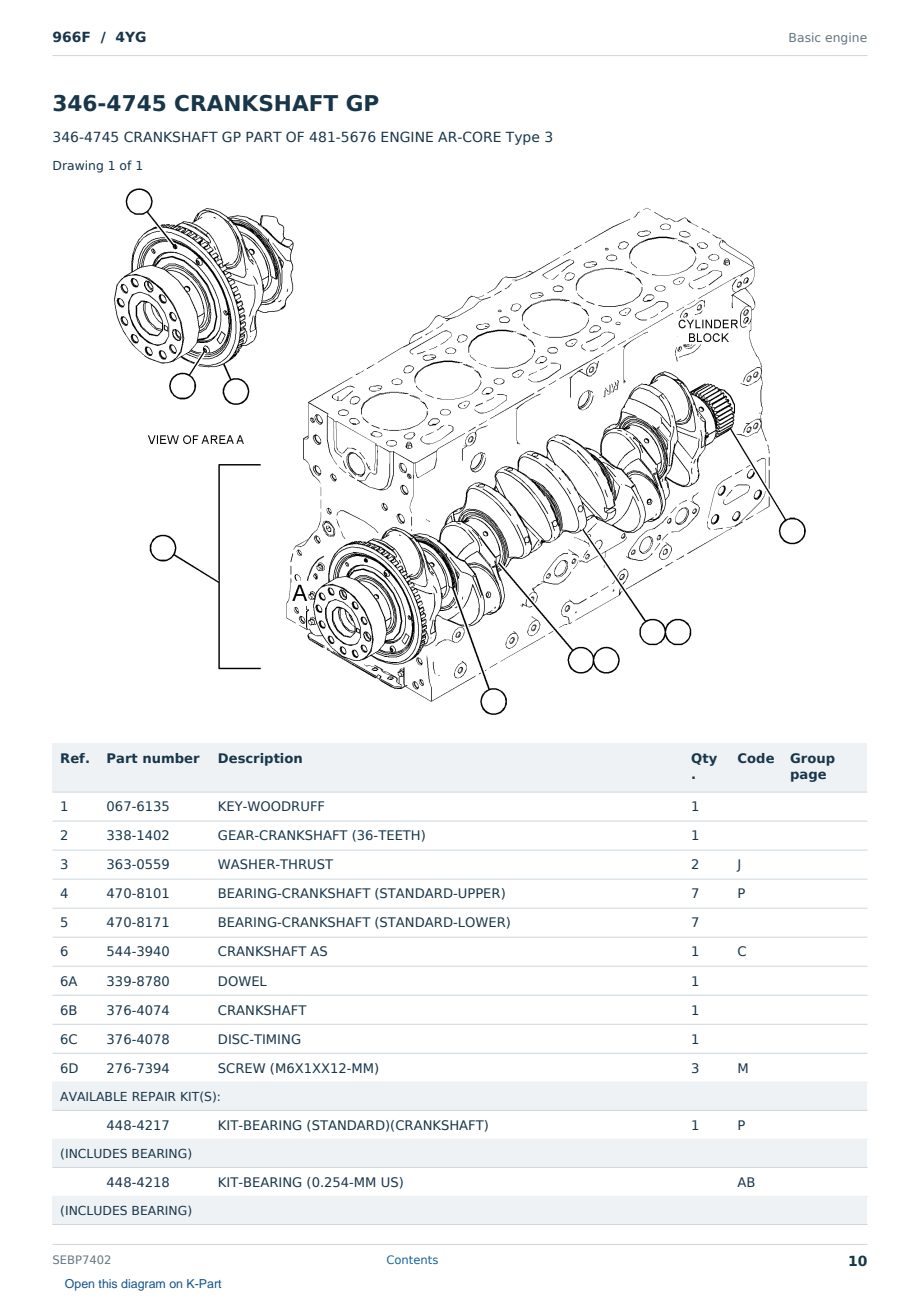 Caterpillar 966F S/N 4YG Partsbook SEBP7402 (English) - sample page 10 of 10 Caterpillar 966F S/N 4YG Partsbook SEBP7402 (English) - sample page 10 of 10