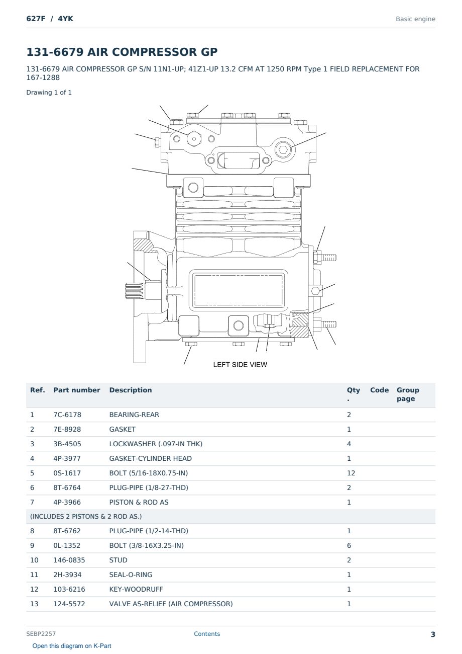 Caterpillar 627F S/N 4YK Partsbook SEBP2257 (English) - sample page 3 of 10 Caterpillar 627F S/N 4YK Partsbook SEBP2257 (English) - sample page 3 of 10