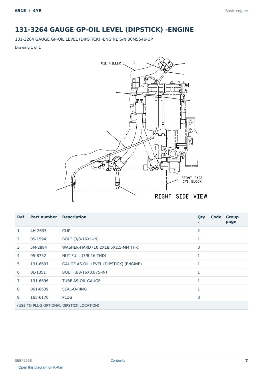 Caterpillar 651E S/N 4YR Partsbook SEBP5258 (English) - sample page 7 of 10 Caterpillar 651E S/N 4YR Partsbook SEBP5258 (English) - sample page 7 of 10