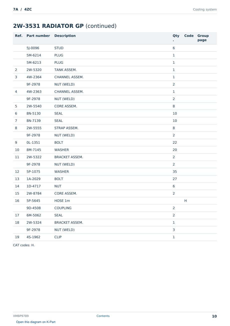 Caterpillar 7A S/N 4ZC Partsbook XMBP9789 (English) - sample page 10 of 10 Caterpillar 7A S/N 4ZC Partsbook XMBP9789 (English) - sample page 10 of 10