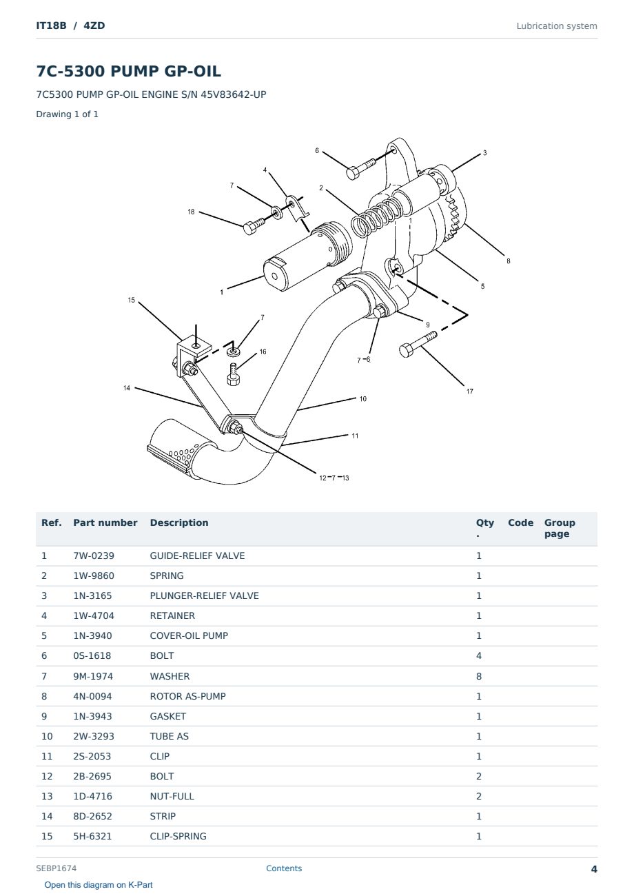 Caterpillar IT18B S/N 4ZD Partsbook SEBP1674 (English) - sample page 4 of 10 Caterpillar IT18B S/N 4ZD Partsbook SEBP1674 (English) - sample page 4 of 10