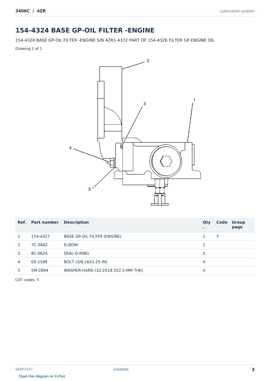 Caterpillar 3406C S/N 4ZR Partsbook SEBP2547 (English) - sample page 3 of 10 Caterpillar 3406C S/N 4ZR Partsbook SEBP2547 (English) - sample page 3 of 10