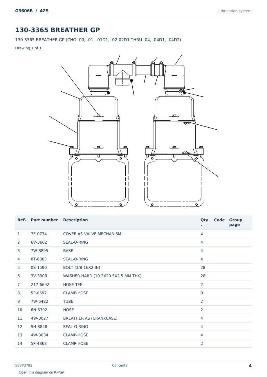 Caterpillar G3606B S/N 4ZS Partsbook SEBP3792 (English) - sample page 4 of 10 Caterpillar G3606B S/N 4ZS Partsbook SEBP3792 (English) - sample page 4 of 10