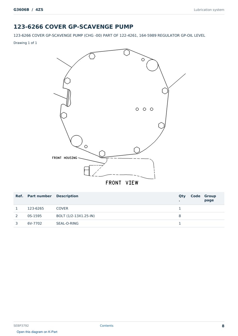 Caterpillar G3606B S/N 4ZS Partsbook SEBP3792 (English) - sample page 8 of 10 Caterpillar G3606B S/N 4ZS Partsbook SEBP3792 (English) - sample page 8 of 10