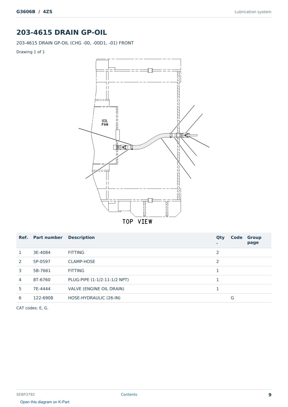Caterpillar G3606B S/N 4ZS Partsbook SEBP3792 (English) - sample page 9 of 10 Caterpillar G3606B S/N 4ZS Partsbook SEBP3792 (English) - sample page 9 of 10
