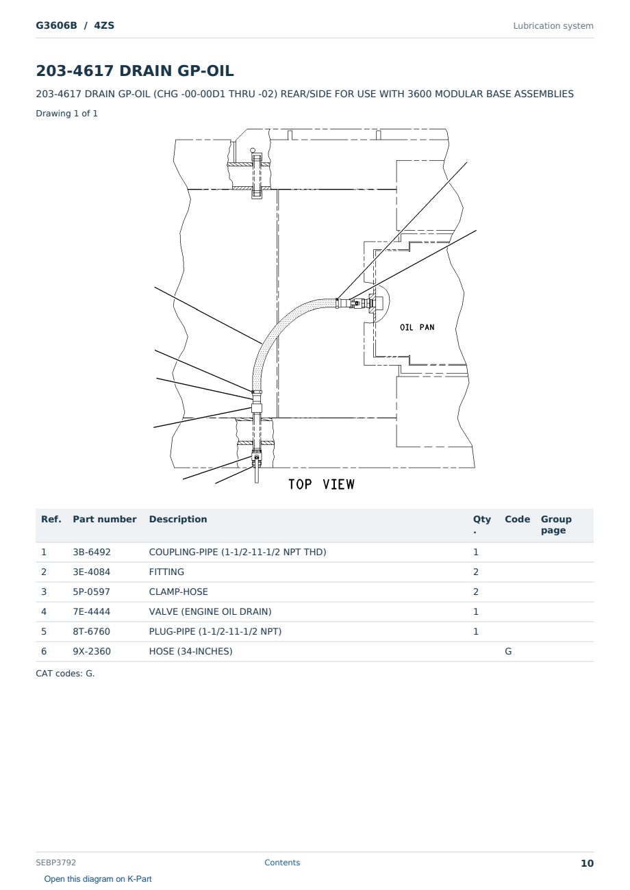 Caterpillar G3606B S/N 4ZS Partsbook SEBP3792 (English) - sample page 10 of 10 Caterpillar G3606B S/N 4ZS Partsbook SEBP3792 (English) - sample page 10 of 10