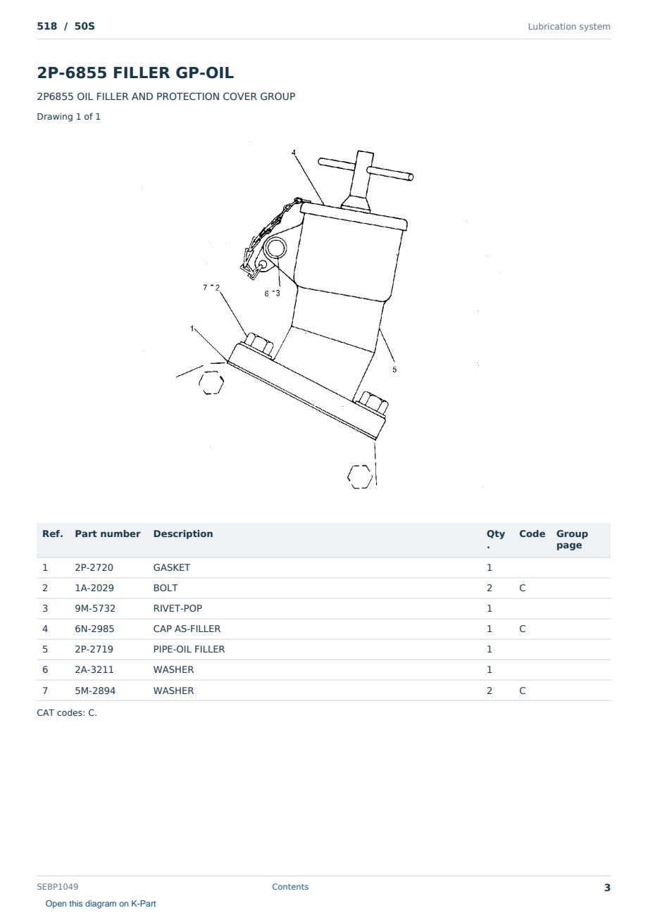 Caterpillar 518 S/N 50S Partsbook SEBP1049 (English) - sample page 3 of 10 Caterpillar 518 S/N 50S Partsbook SEBP1049 (English) - sample page 3 of 10