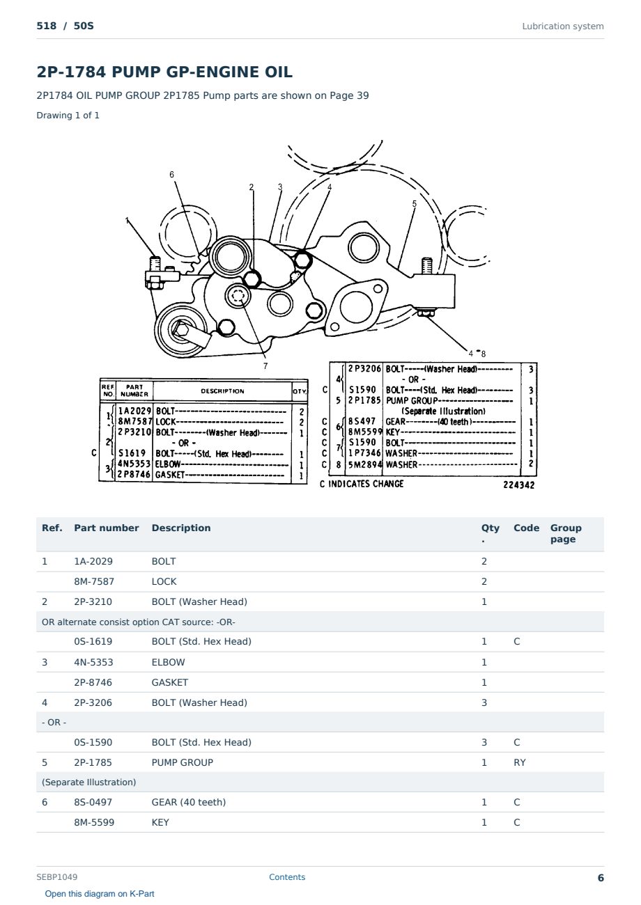 Caterpillar 518 S/N 50S Partsbook SEBP1049 (English) - sample page 6 of 10 Caterpillar 518 S/N 50S Partsbook SEBP1049 (English) - sample page 6 of 10
