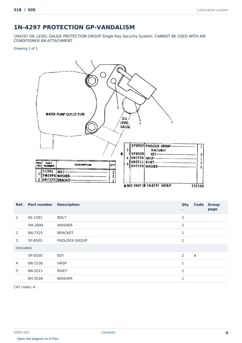 Caterpillar 518 S/N 50S Partsbook SEBP1345 (English) - sample page 4 of 10 Caterpillar 518 S/N 50S Partsbook SEBP1345 (English) - sample page 4 of 10