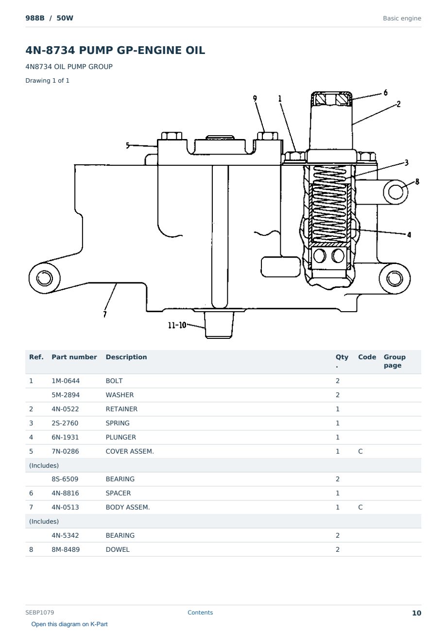 Caterpillar 988B S/N 50W Partsbook SEBP1079 (English) - sample page 10 of 10 Caterpillar 988B S/N 50W Partsbook SEBP1079 (English) - sample page 10 of 10